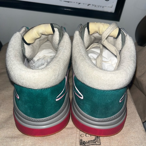 Gucci Ultra Pace Mid Teal Suede Sneakers - Picture 5 of 9